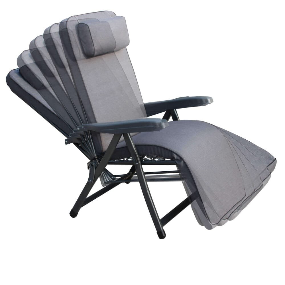 Poltrona Sdraio relax reclinabile in Tessuto,Acciaio cm 155x60x60 – MORTY