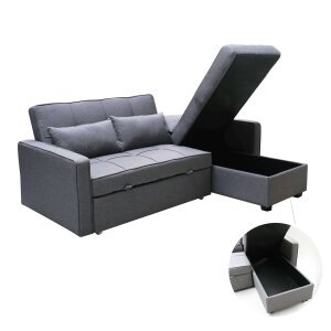 Divano Letto con penisola in Tessuto cm 210x164x89 – RANDAL