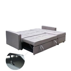 Divano Letto con penisola in Tessuto cm 210x164x89 – RANDAL