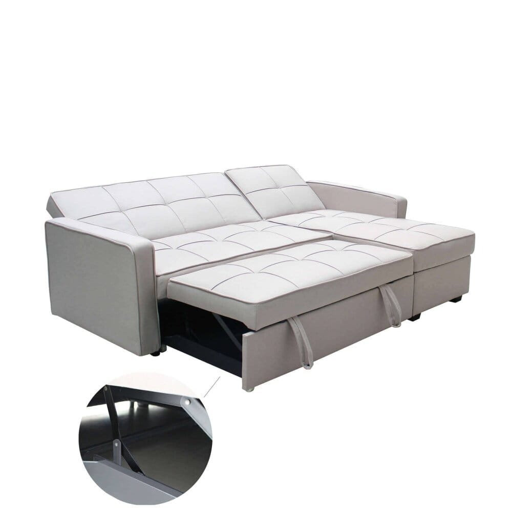 Divano Letto con penisola in Tessuto cm 210x164x89 – RANDAL
