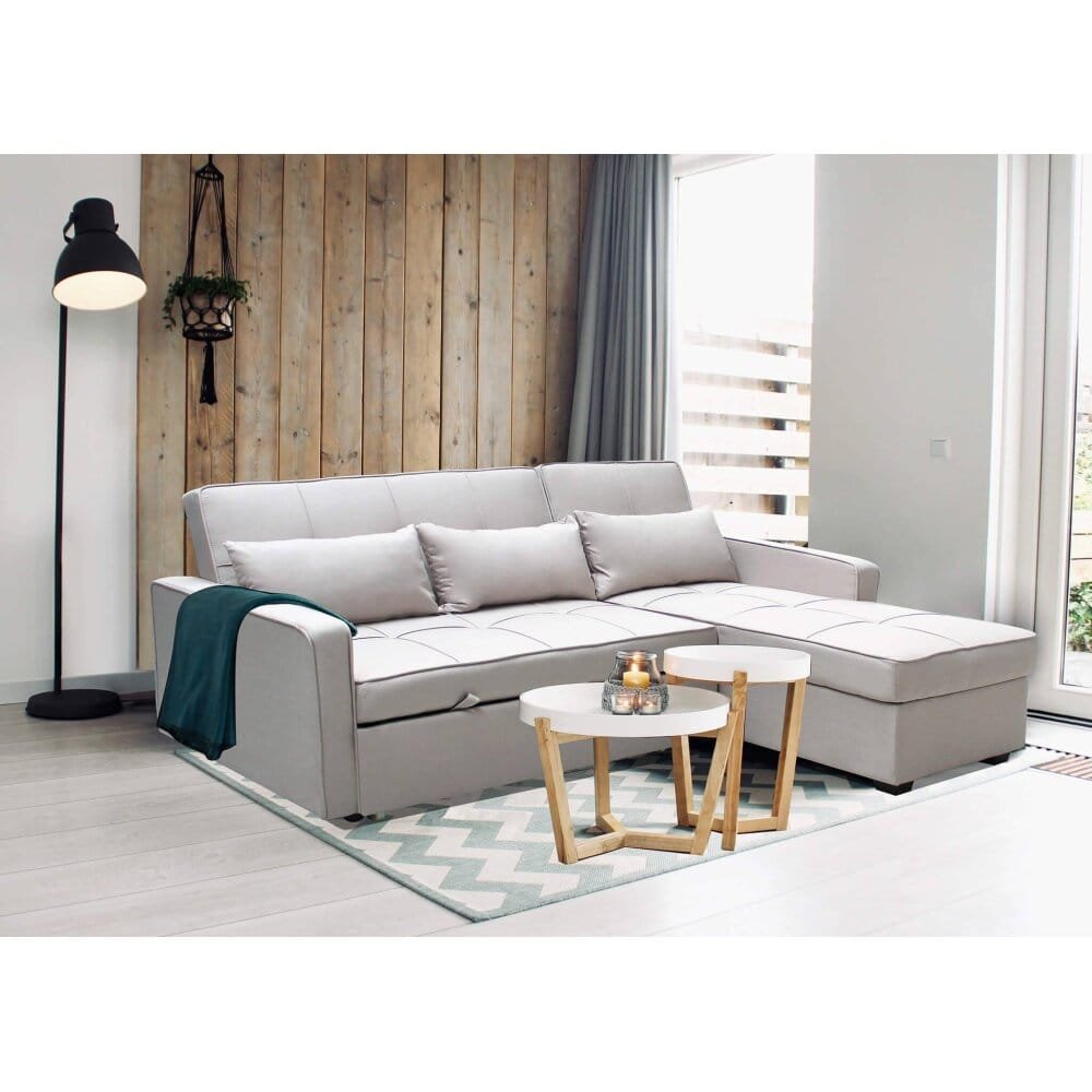 Divano Letto con penisola in Tessuto cm 210x164x89 – RANDAL