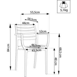 Poltrona da esterno ed interno in Polipropilene cm 58,5×55,2×84 – RONNY