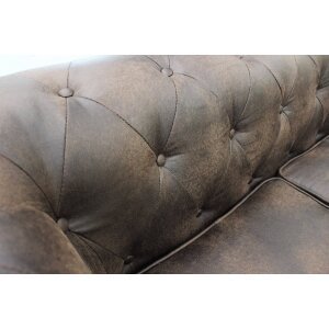 Divano vintage in ecopelle 3 posti in Ecopelle cm 197x74x82 – CHESTERFIELD