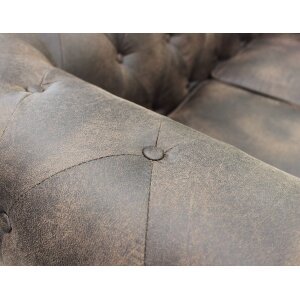 Divano vintage in ecopelle 3 posti in Ecopelle cm 197x74x82 – CHESTERFIELD