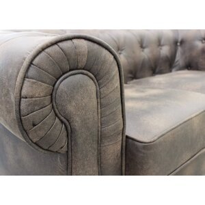 Divano vintage in ecopelle 3 posti in Ecopelle cm 197x74x82 – CHESTERFIELD