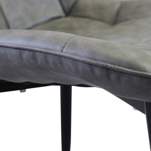 Poltrona per Sala da Pranzo in Ecopelle,Metallo cm 44x50x83 – WINNY