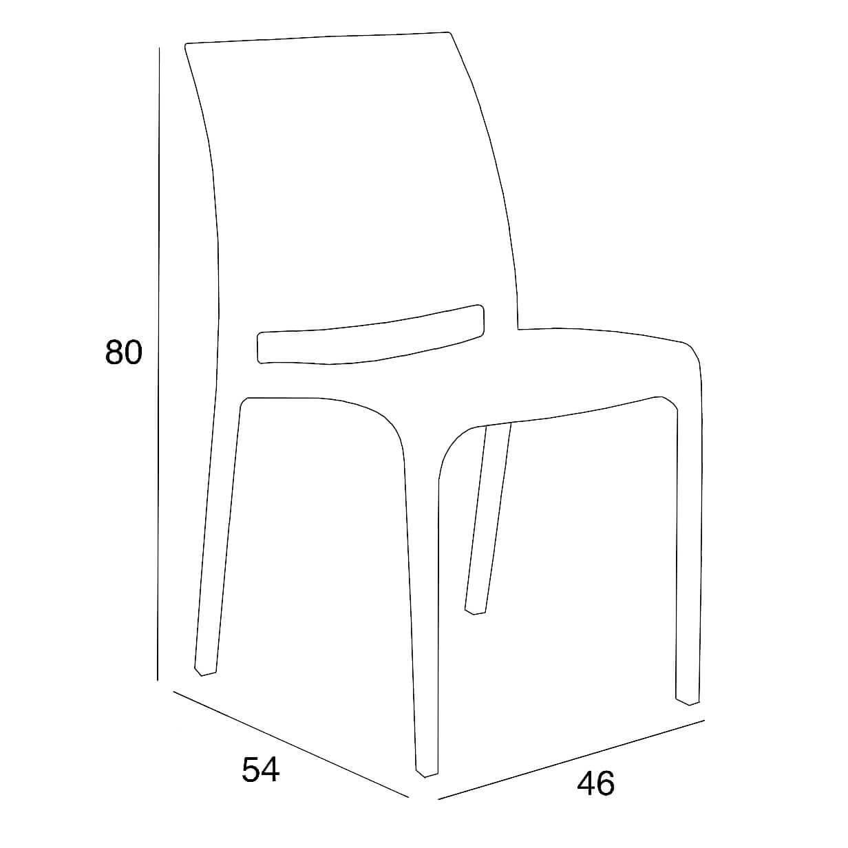 Sedia da Giardino in Polipropilene cm 46x54x80 – VOLGA