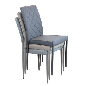 Sedia da Pranzo Moderna in Ecopelle,Acciaio cm 40x44x91,5 – NIGEL