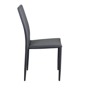 Sedia da Pranzo Moderna in Ecopelle,Acciaio cm 41x43x90 – RACHEL