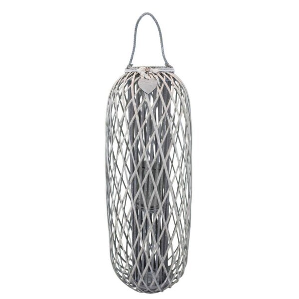 Lanterna in Vimini Rotonda in Vimini,Vetro cm 44x44x115 – BRAD