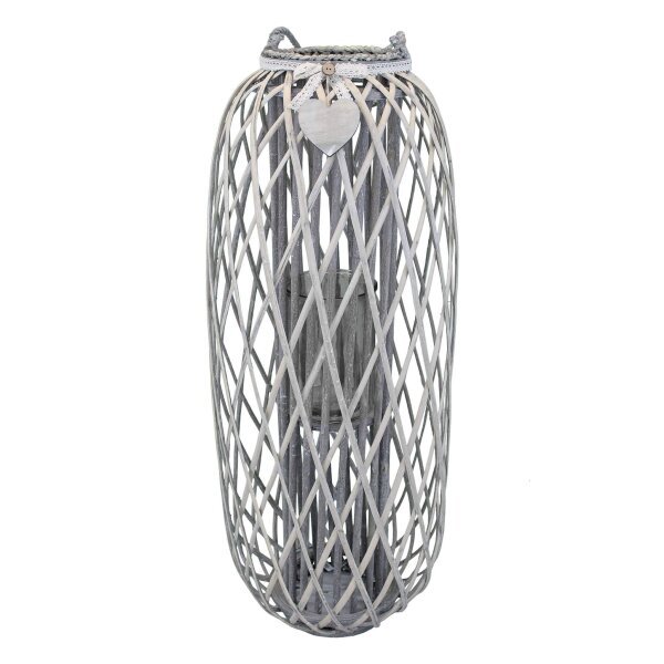 Lanterna in Vimini Rotonda in Vimini,Vetro cm 40x40x106 – BRAD