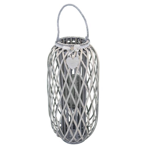 Lanterna in Vimini Rotonda in Vimini,Vetro cm 38x38x86 – BRAD