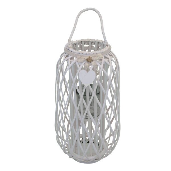 Lanterna in Vimini Rotonda in Vimini,Vetro cm 34x34x76 – BRAD