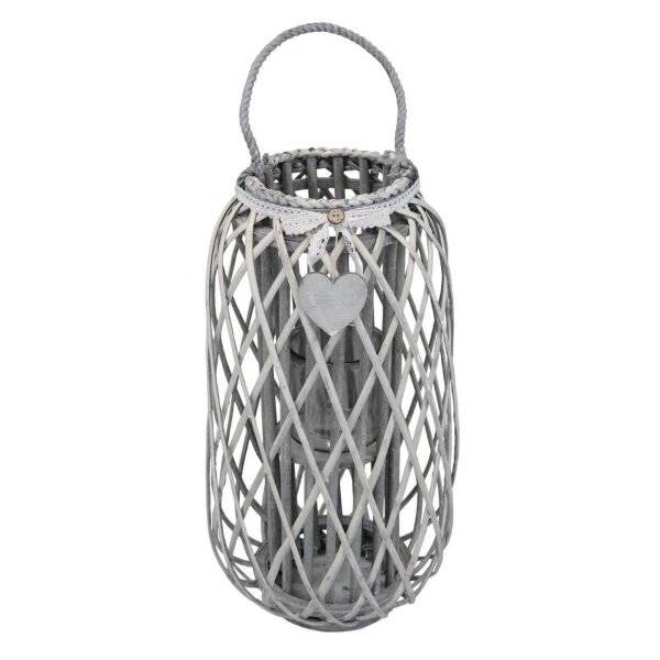 Lanterna in Vimini Rotonda in Vimini,Vetro cm 34x34x76 – BRAD