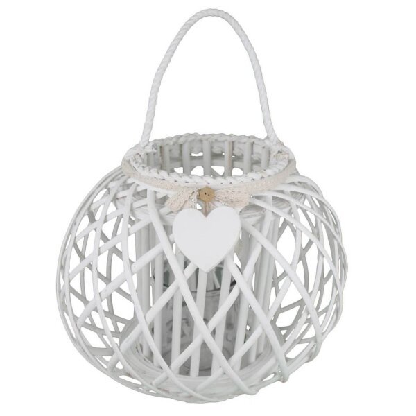 Lanterna in Vimini Rotonda in Vimini,Vetro cm 49x49x40 – MAYA