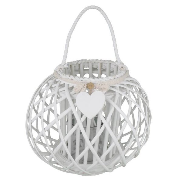 Lanterna in Vimini Rotonda in Vimini,Vetro cm 44x44x36 – MAYA