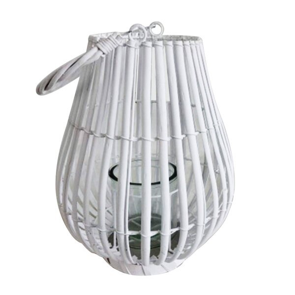 Lanterna in Vimini in Vimini,Vetro cm 18x18x43 – ROLO