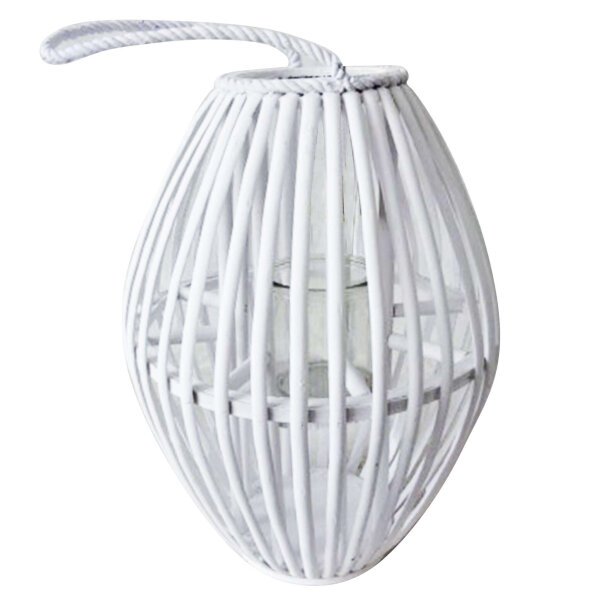 Lanterna in Vimini in Vimini,Vetro cm 14,5×14,5×60 – SELE