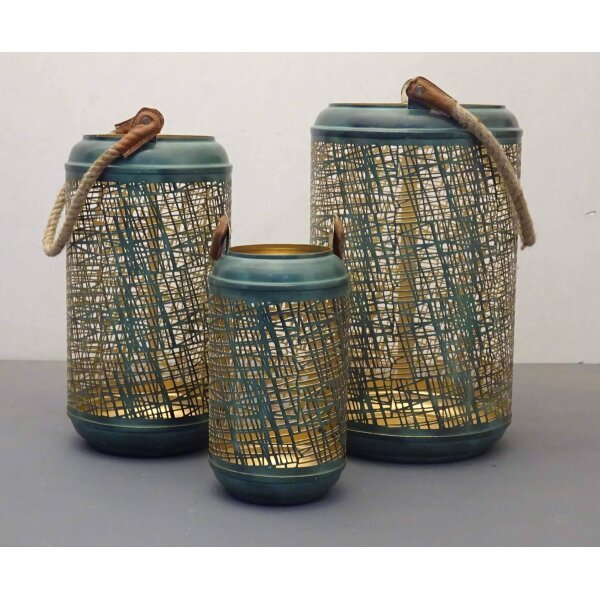 Set di 3 lanterne in Acciaio cm 42x42x25 – RAY
