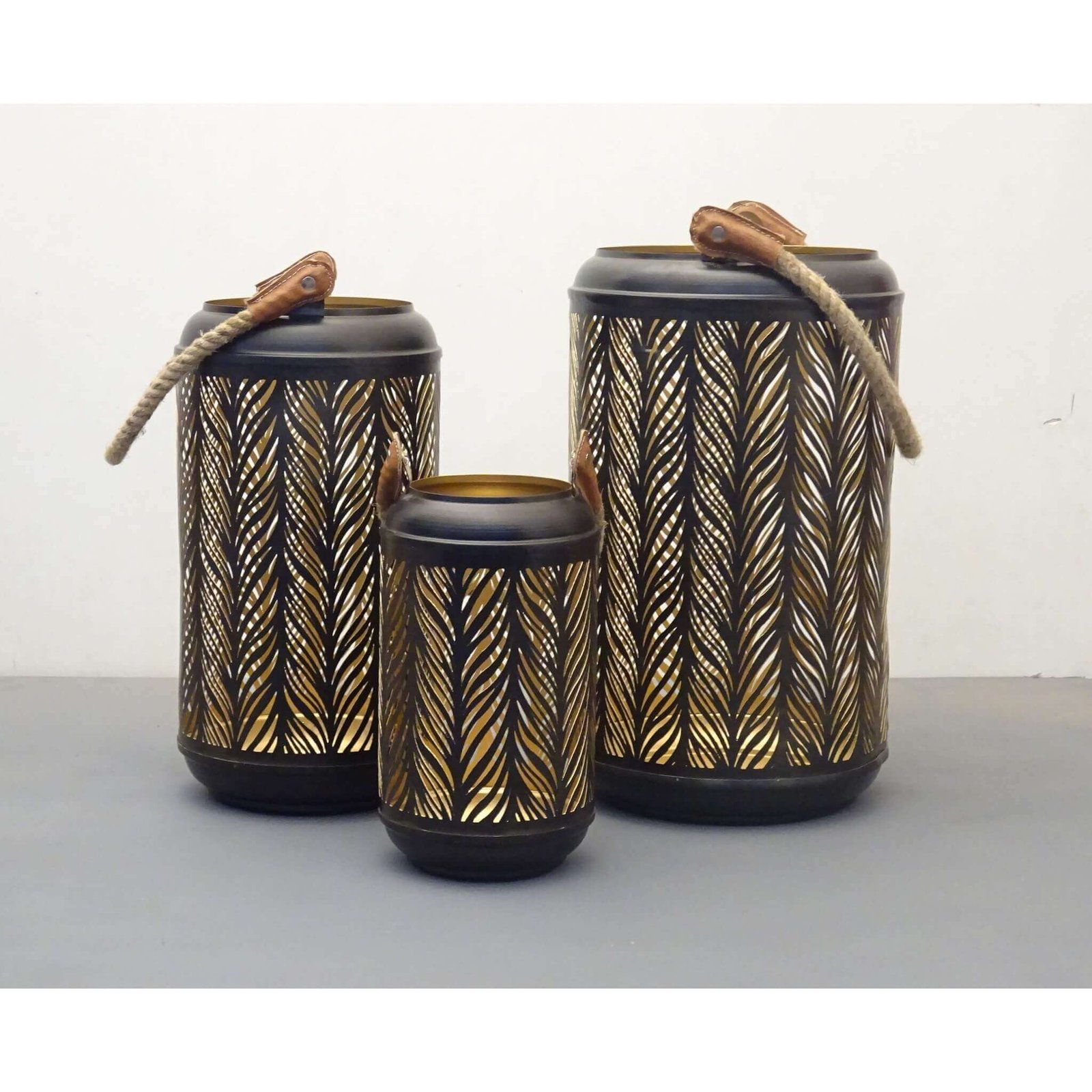 Set di 3 lanterne in Acciaio cm 42x42x25 – WILLY