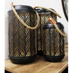 Set di 3 lanterne in Acciaio cm 42x42x25 – WILLY