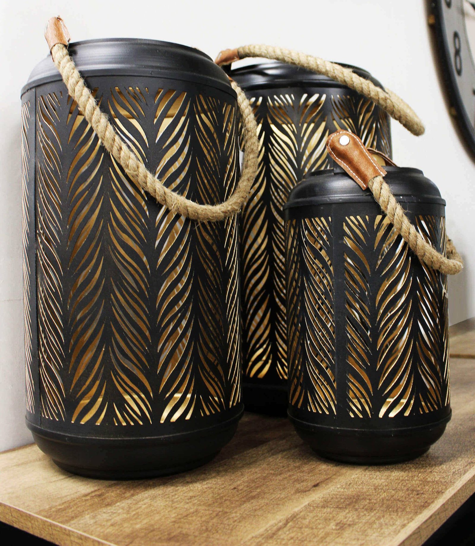 Set di 3 lanterne in Acciaio cm 42x42x25 – WILLY