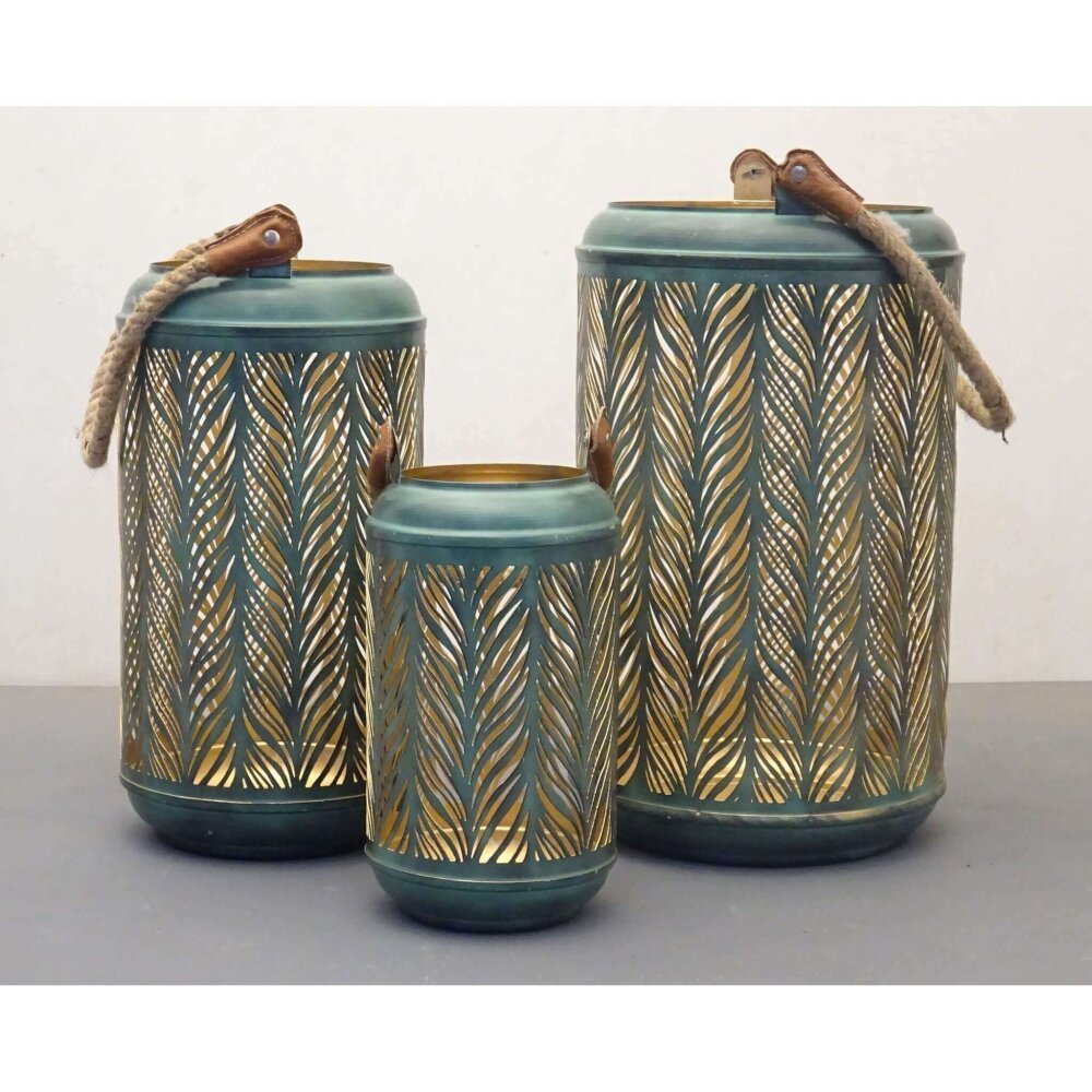 Set di 3 lanterne in Acciaio cm 42x42x25 – WILLY
