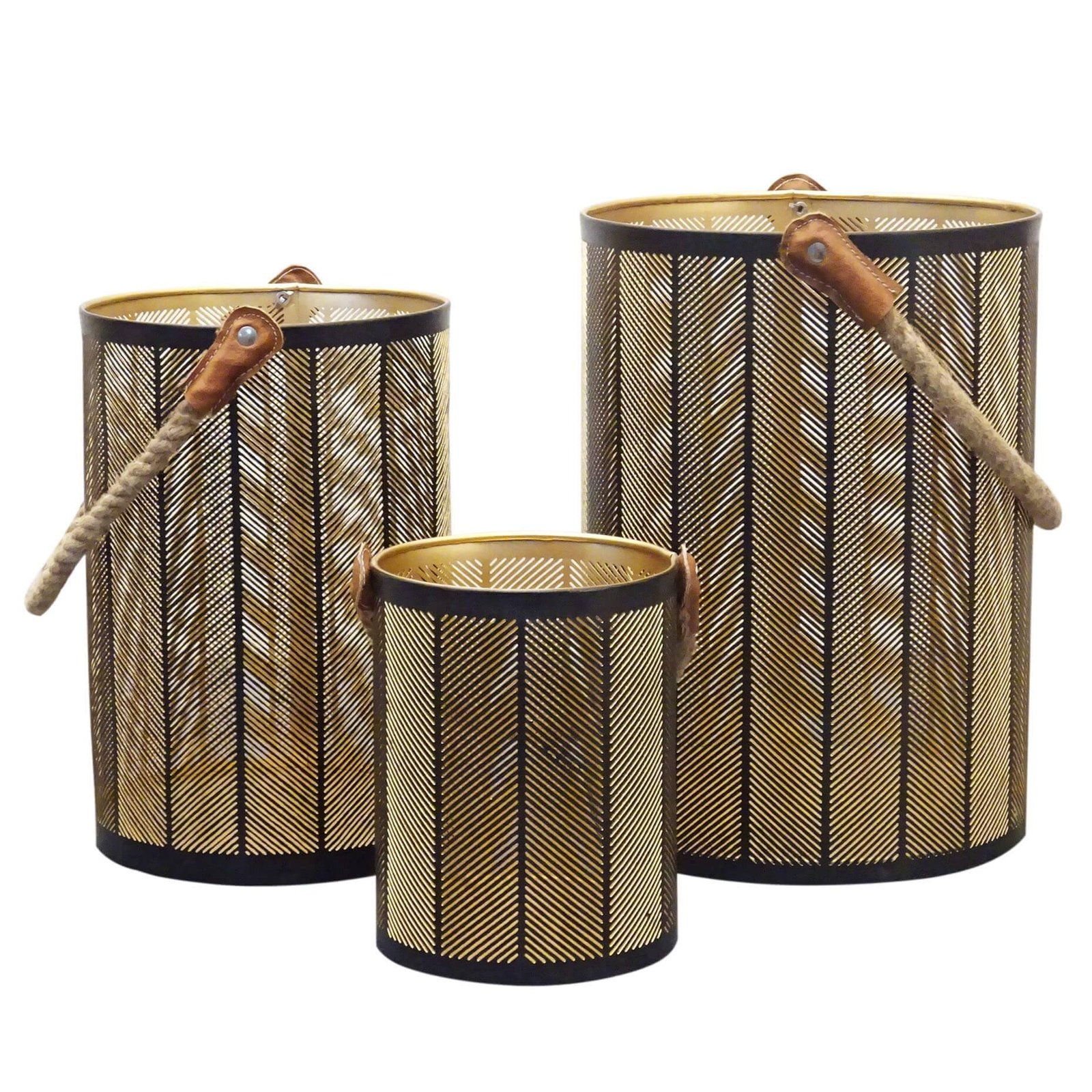 Set di 3 lanterne in Acciaio cm 35x35x25 – LAYTON