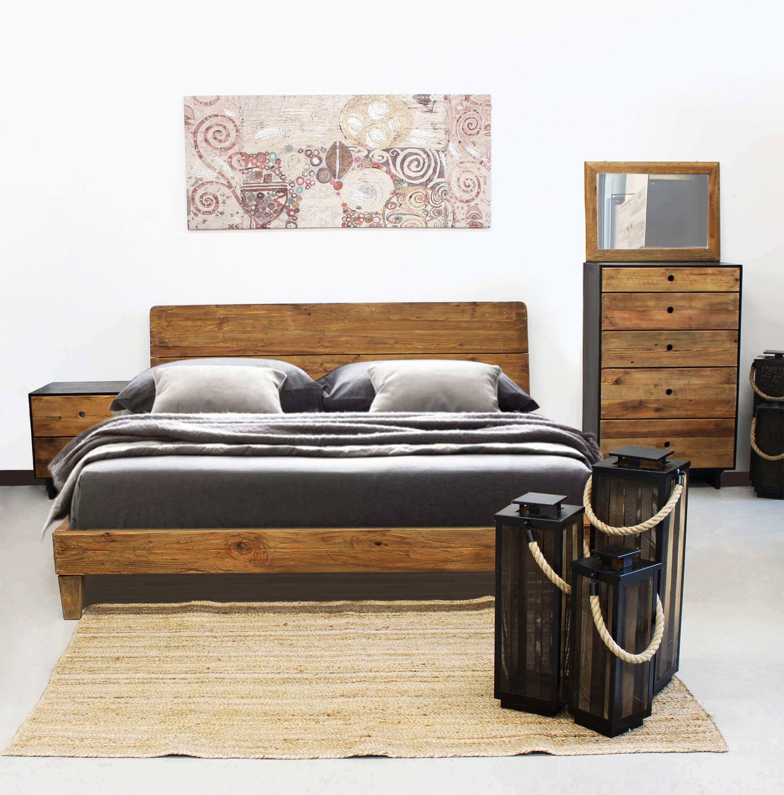 Set di 3 lanterne in Acciaio cm 20x20x69 – JOE