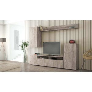 Parete Attrezzata per Soggiorno in Truciolare cm 210×36,5×170 – WALLACE