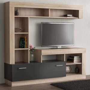 Parete Attrezzata per Soggiorno in Truciolare cm 185x40x170 – GABE