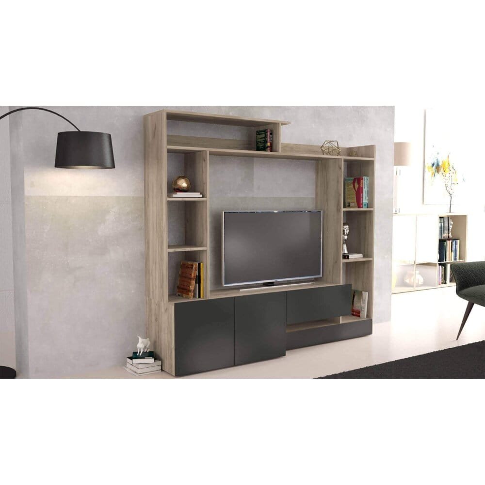 Parete Attrezzata per Soggiorno in Truciolare cm 180x40x165 – THEO