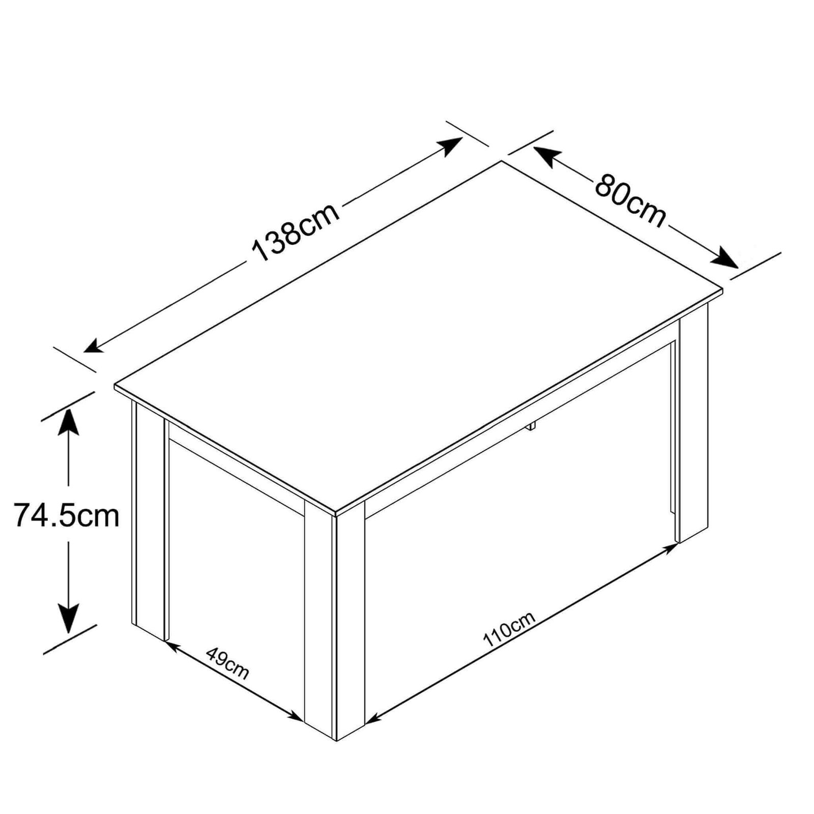 Tavolo da Pranzo in Truciolare cm 140×80 – HENRY
