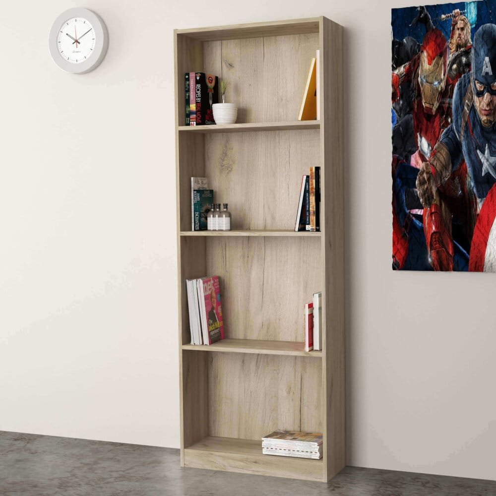 Libreria 4 piani in Truciolare cm 58x25x165 – ANDY
