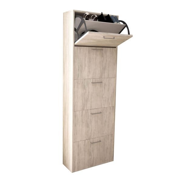 Scarpiera 5 ante a ribalta in Truciolare cm 59x25x172 – MELVIN