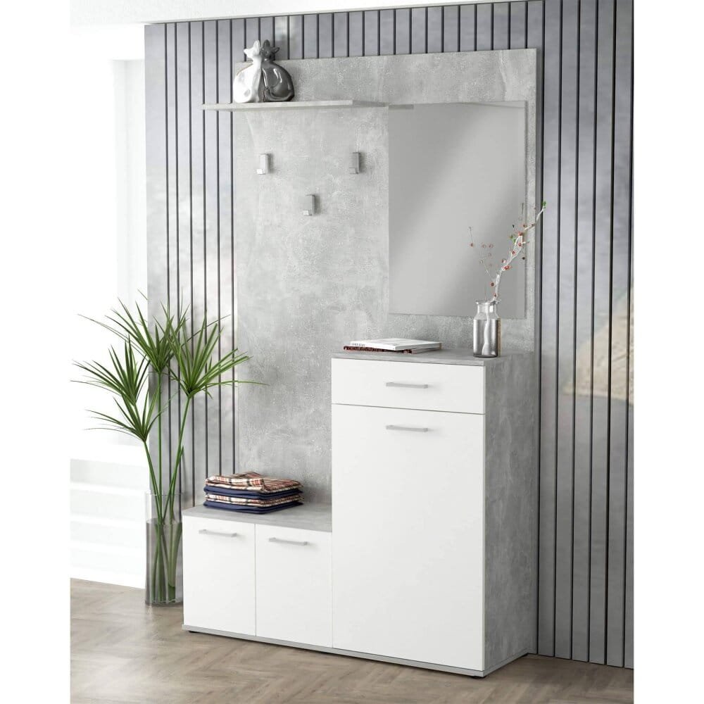 Mobile Ingresso con attaccapanni in Truciolare cm 115x35x197 – NATHANIEL