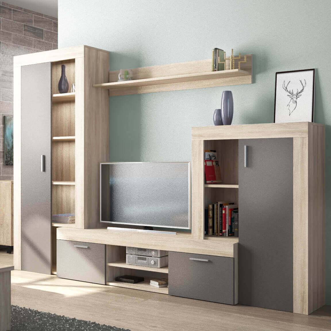 1403_MK801500_2.jpeg Parete Attrezzata per Soggiorno in Truciolare cm 259x40x180 – ALTON