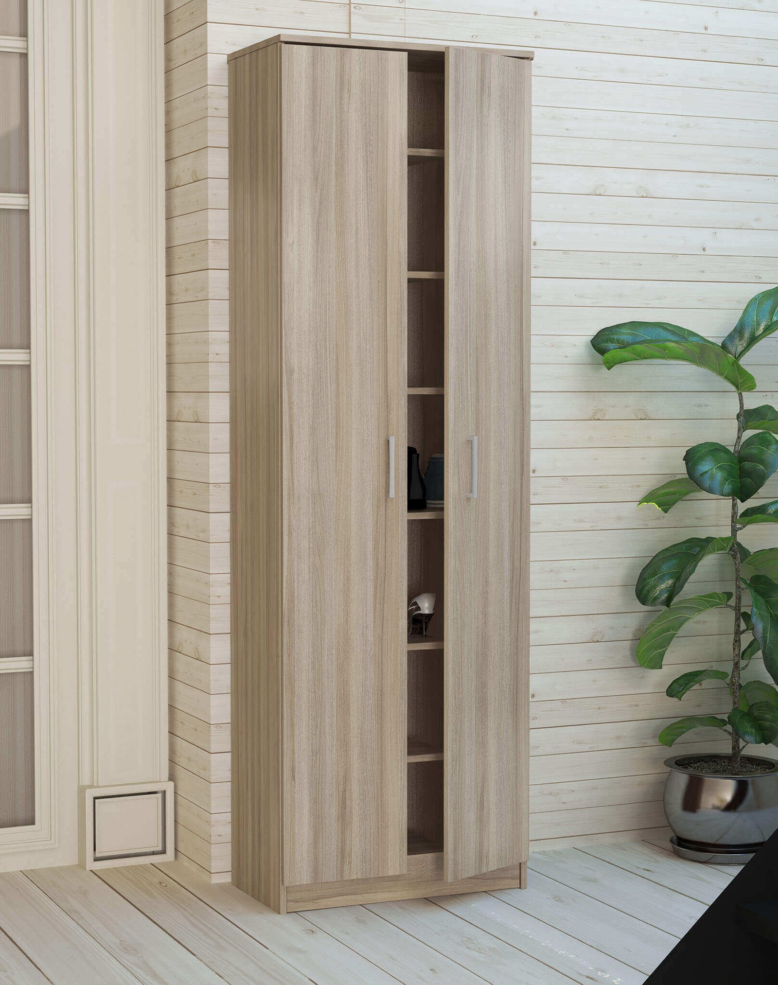 Armadio scarpiera con 7 scaffali in Truciolare cm 33x45x192 – BONIFACE