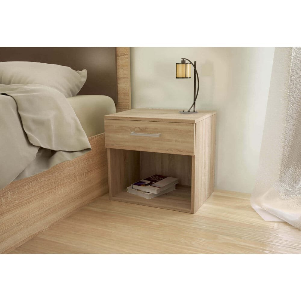 Comodino un cassetto e un vano in Truciolare cm 44,4x33x43,5 – JAY