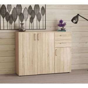 1510_MK801511_2.jpeg Madia Moderna con 2 cassetti e tre ante in Truciolare cm 120x35x93 – READ