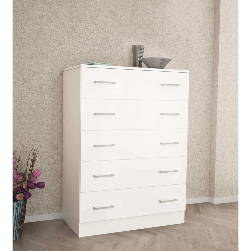 Cassettiera con 5 cassetti in Truciolare cm 80x45x111 – VANCE