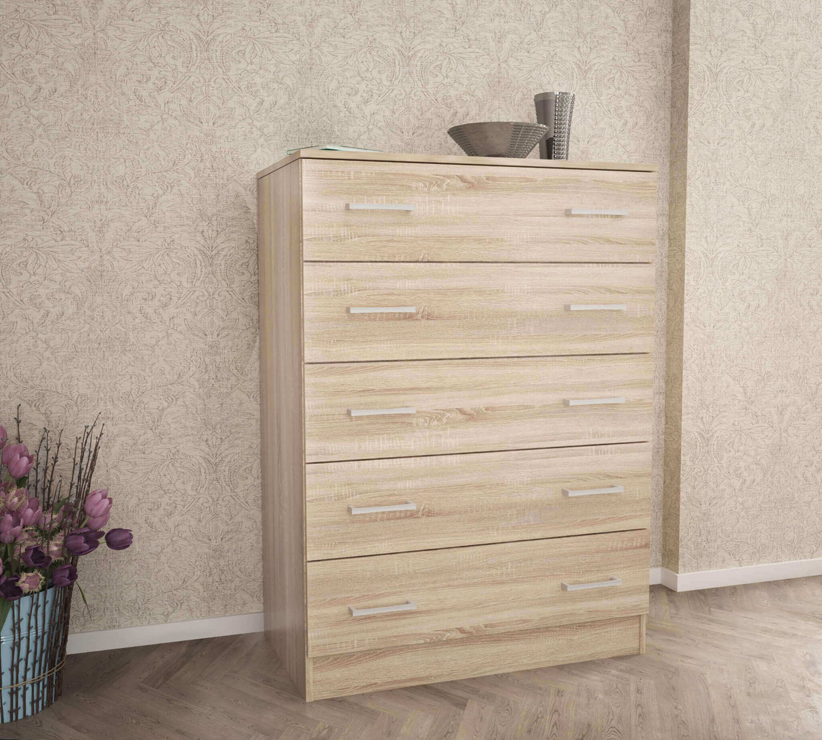 1521_MK801514_2.jpeg Cassettiera con 5 cassetti in Truciolare cm 80x45x111 – VANCE