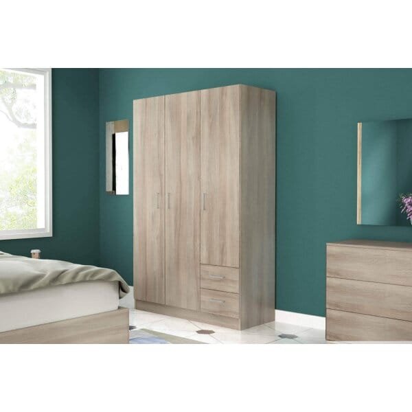 Armadio con 3 ante 2 cassetti in Truciolare cm 120x52x190 – JOEY