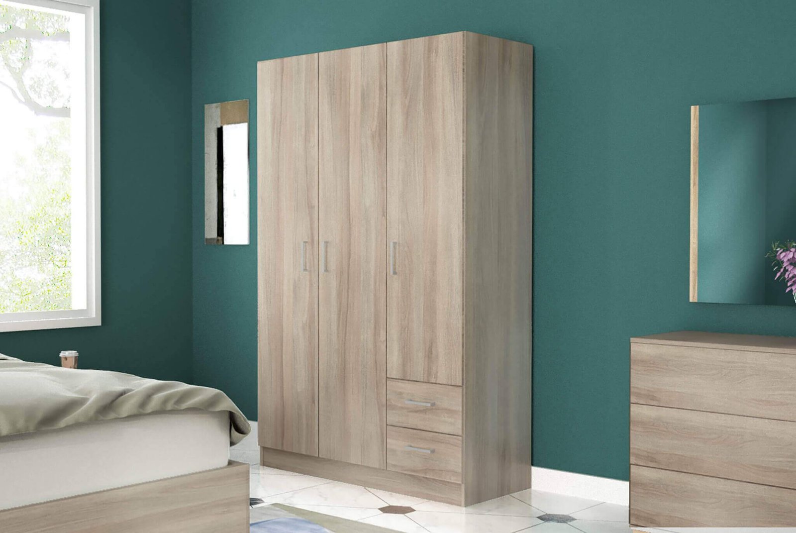 1513_MK801518_2.jpeg Armadio con 3 ante 2 cassetti in Truciolare cm 120x52x190 – JOEY