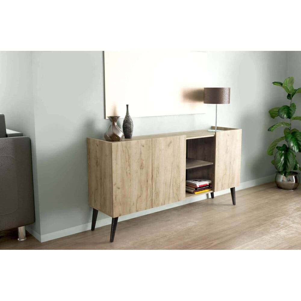 Madia di design con 3 ante in Truciolare cm 150×41,5×78 – THOMAS