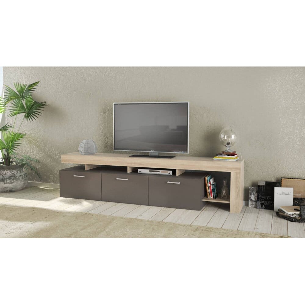 Porta tv di design con 3 cassetti in Truciolare cm 220x40x52 – WALDO