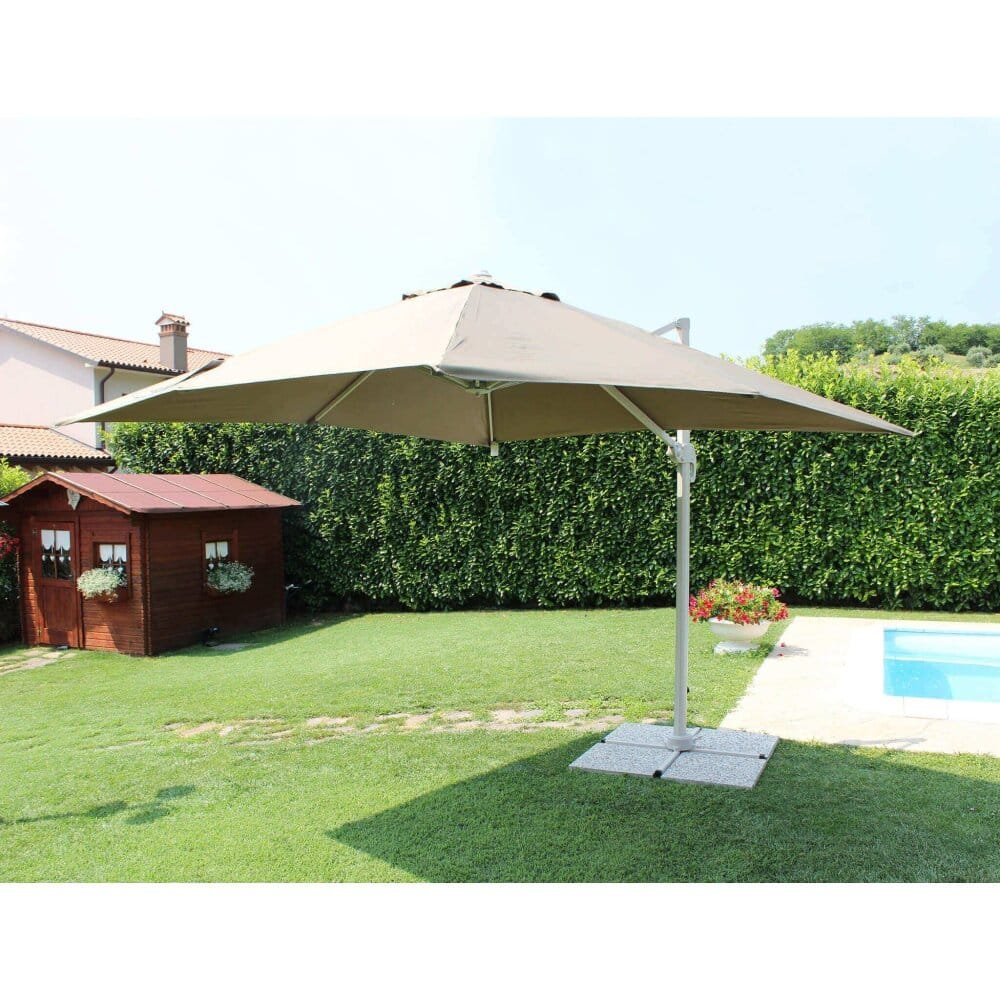 Ombrellone da Giardino decentrato 3×3 in alluminio,poliestere – IVAN