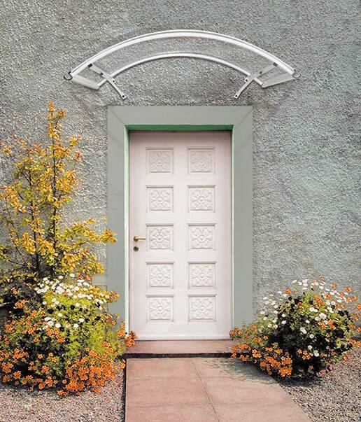 Pensilina porta Ingresso in Policarbonato Alluminio cm 160x90x22 – ADAM
