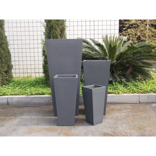 Set di 4 vasi da Giardino in Fibra di argilla cm 43x43x89 – DUDLEY
