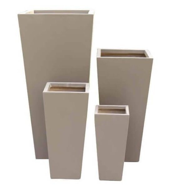 Set di 4 vasi da Giardino in Fibra di argilla cm 43x43x89 – DUDLEY